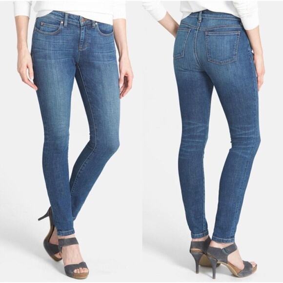 Eileen Fisher Denim - Eileen Fisher Women's Straight Skinny Jeans Organic Cotton Blue Mid Wash Size 4